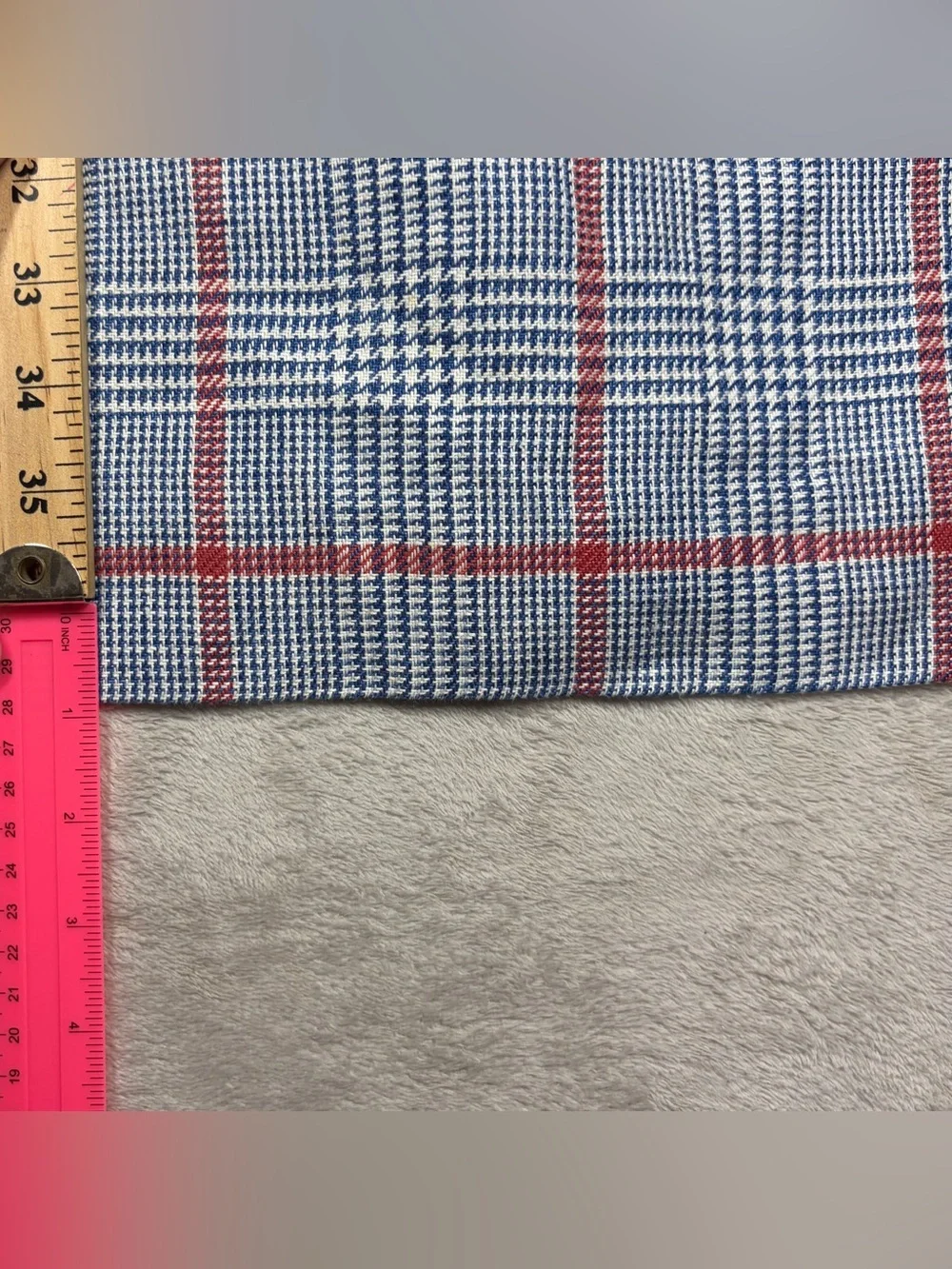 J.Crew Plaid 100% Linen Shift Cream Red Blue Academia Mini Dress Size 6